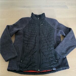 LL bean  Black and Gray Quilted Jacket
